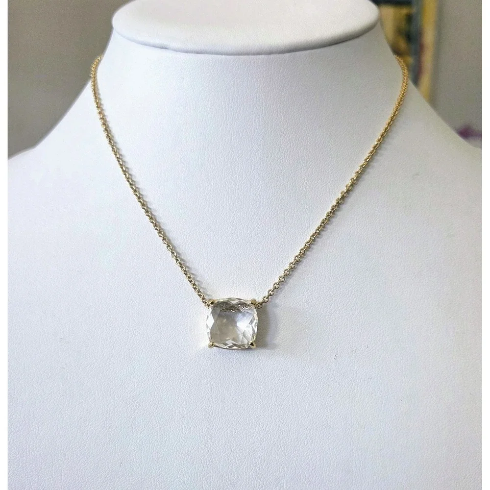 Kate Spade New York Clear Faceted Crystal‎ Pendant Gold Tone Collar Necklace